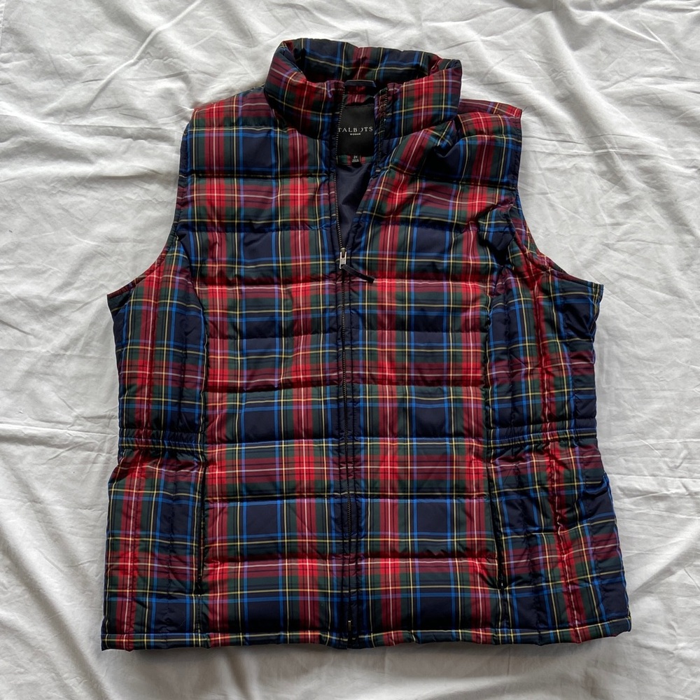 Talbots Plaid Puffer Vest - Red, Blue, Yellow
